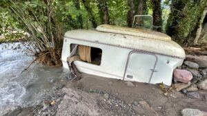 Quelques images du camping Le gave d'Aspe après la tempête