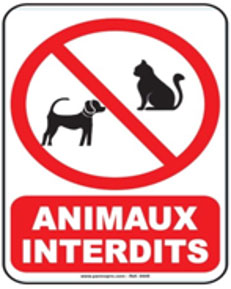 Les animaux ne sont pas autorisés dans locations